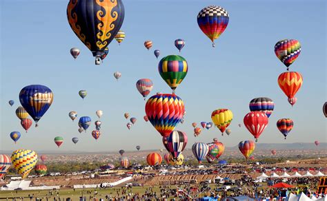 Alb balloon fiesta - Each October, the skies of New Mexico are painted with hundreds of balloons as they lift off from Fiesta Park. This evening, join your Tour Manager for an orientation at 6:00 p.m. followed by dinner. Meal: D. Day 2 Balloon Fiesta’s “Mass Ascension” & Indian Pueblo Cultural Center. Depart very early for Fiesta Park.